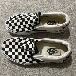 Vans checkered platform slip ons